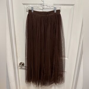 O2 Collection Brown Tulle Skirt, size Small